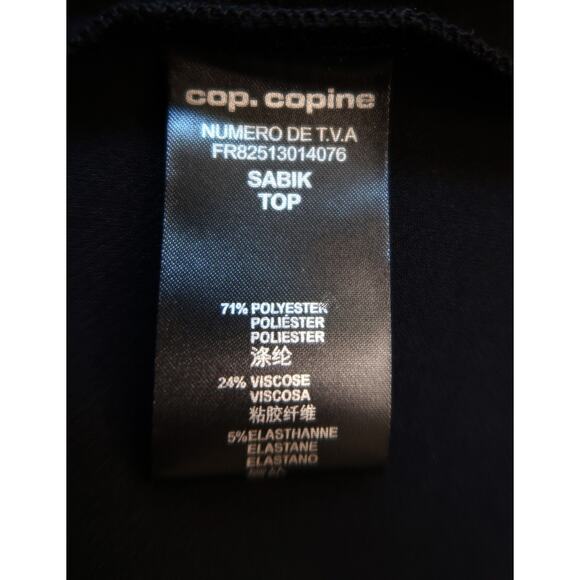 COP COPINE PARIS Sabik Square Neck Studded Crepe Top YOOX Garmentory 40 L $300 - Picture 11 of 15